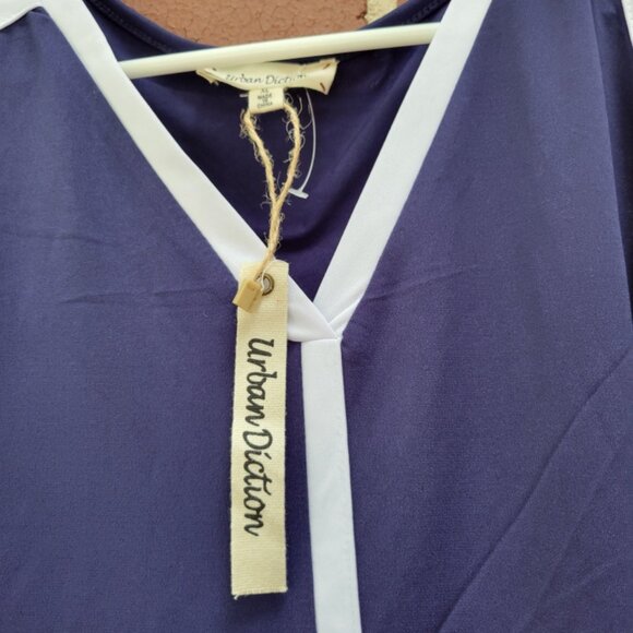 Navy/White V-Neck Tank Top - by Urban Diction - NWT - Size XL - Picture 4 of 4